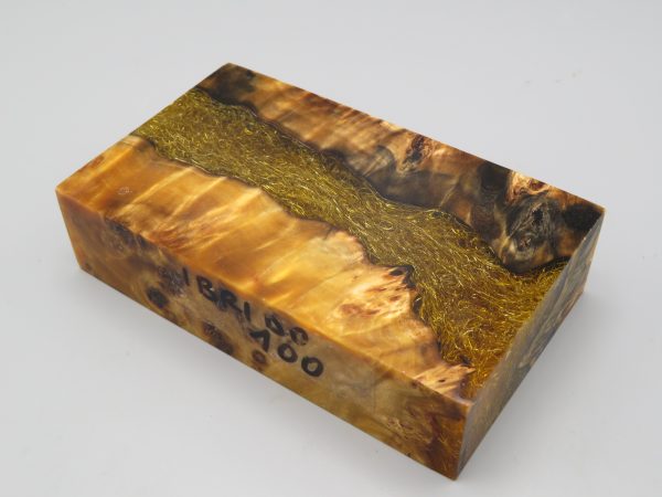 Blocchetto ibrido di resina e radica 120x70x30 mm.