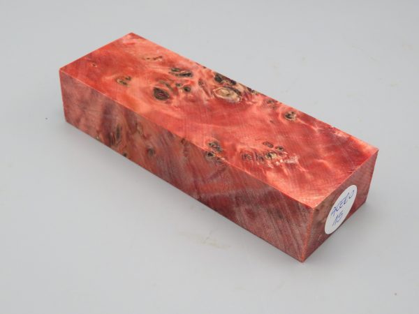 Blocchetto in radica di acero stabilizzato 125x42x26 mm.