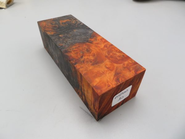 Blocchetto in radica di castagno stabilizzato 140x50x40 mm.