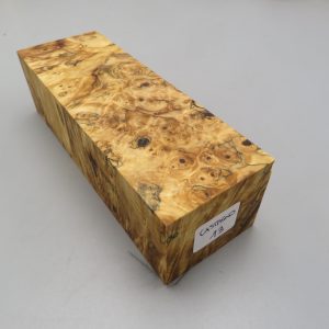 Blocchetto in radica di castagno stabilizzato 140x50x40 mm.