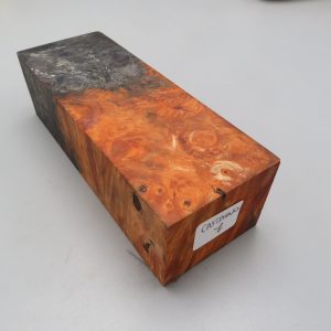 Blocchetto in radica di castagno stabilizzato 140x50x40 mm.