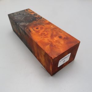 Blocchetto in radica di castagno stabilizzato 140x50x40 mm.